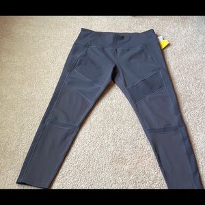 Zella Moto Ribbed High Waist ankle pants